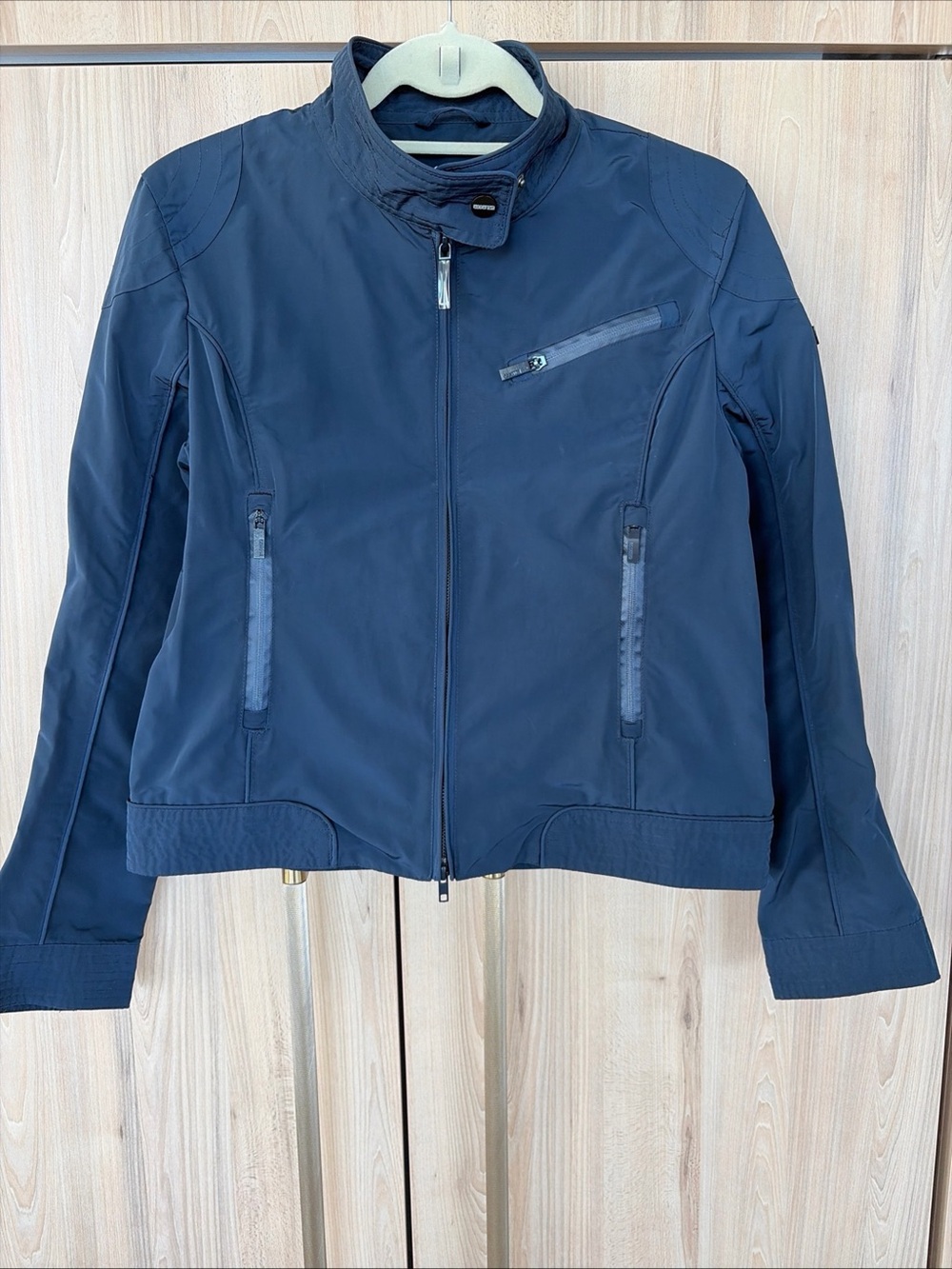 Essenza Outerwear Shell Jacket Navy Bomber Moto Style Women’s XL